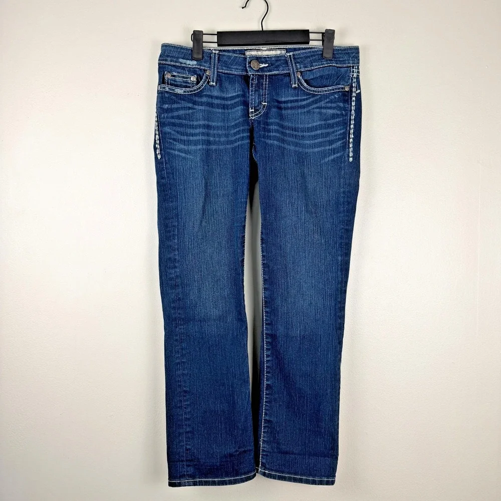 BKE Sabrina Jeans Womens 27 (31x27) Denim Straight Leg Mid Rise 5 Pocket Zip Fly